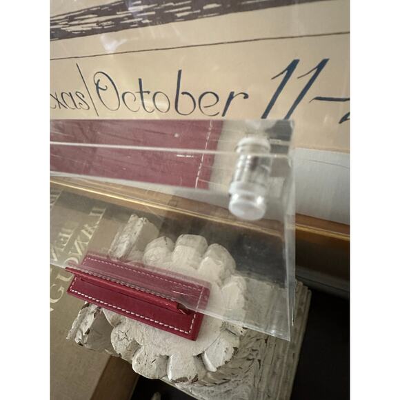 Coach red Leather Acrylic Photo Frame lucite 8x6” modern decor - Picture 7 of 16